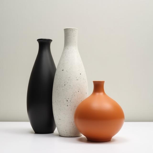 Set van keramieken vazen